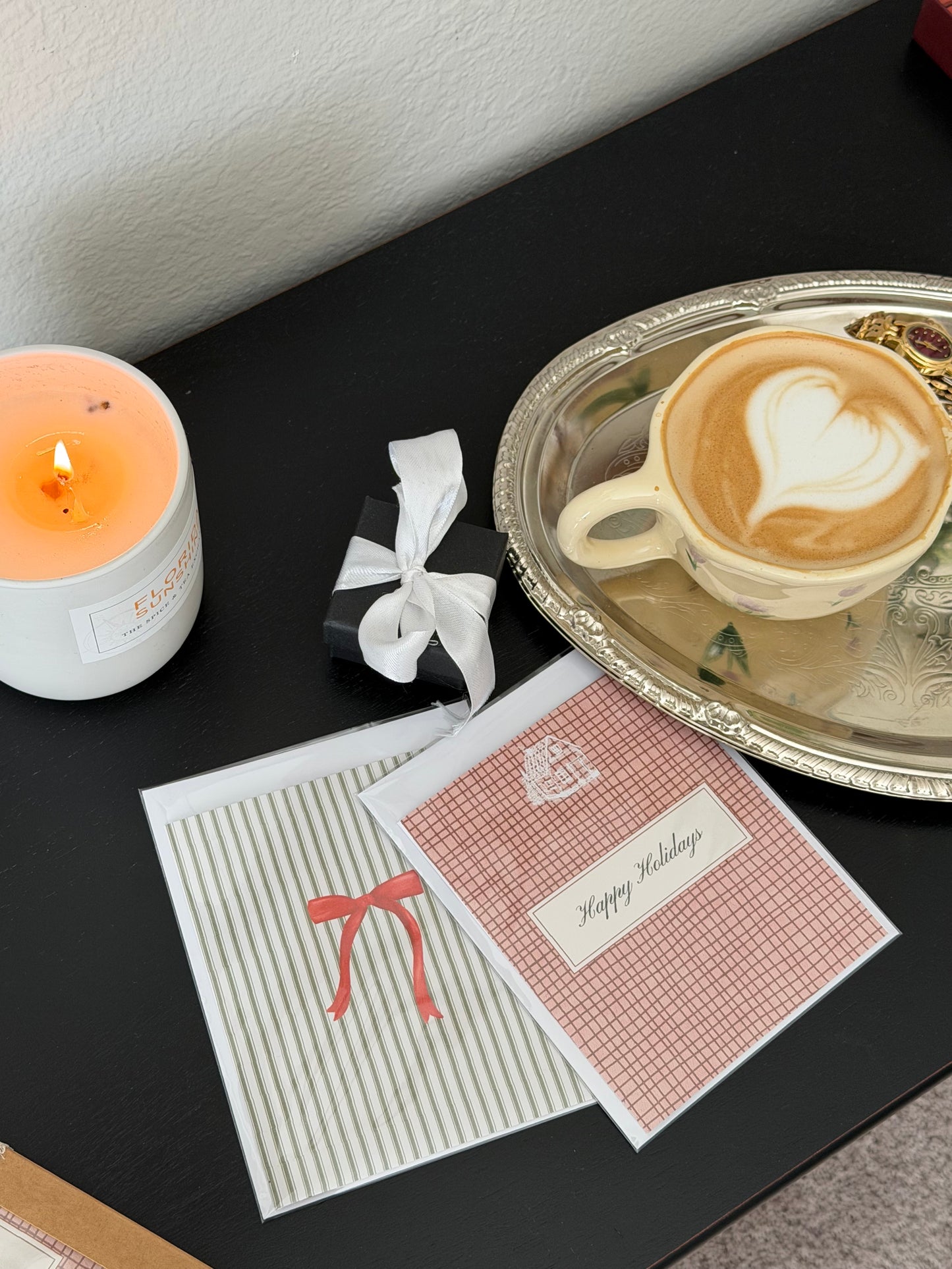 "Holiday Red Bow"  Greeting card