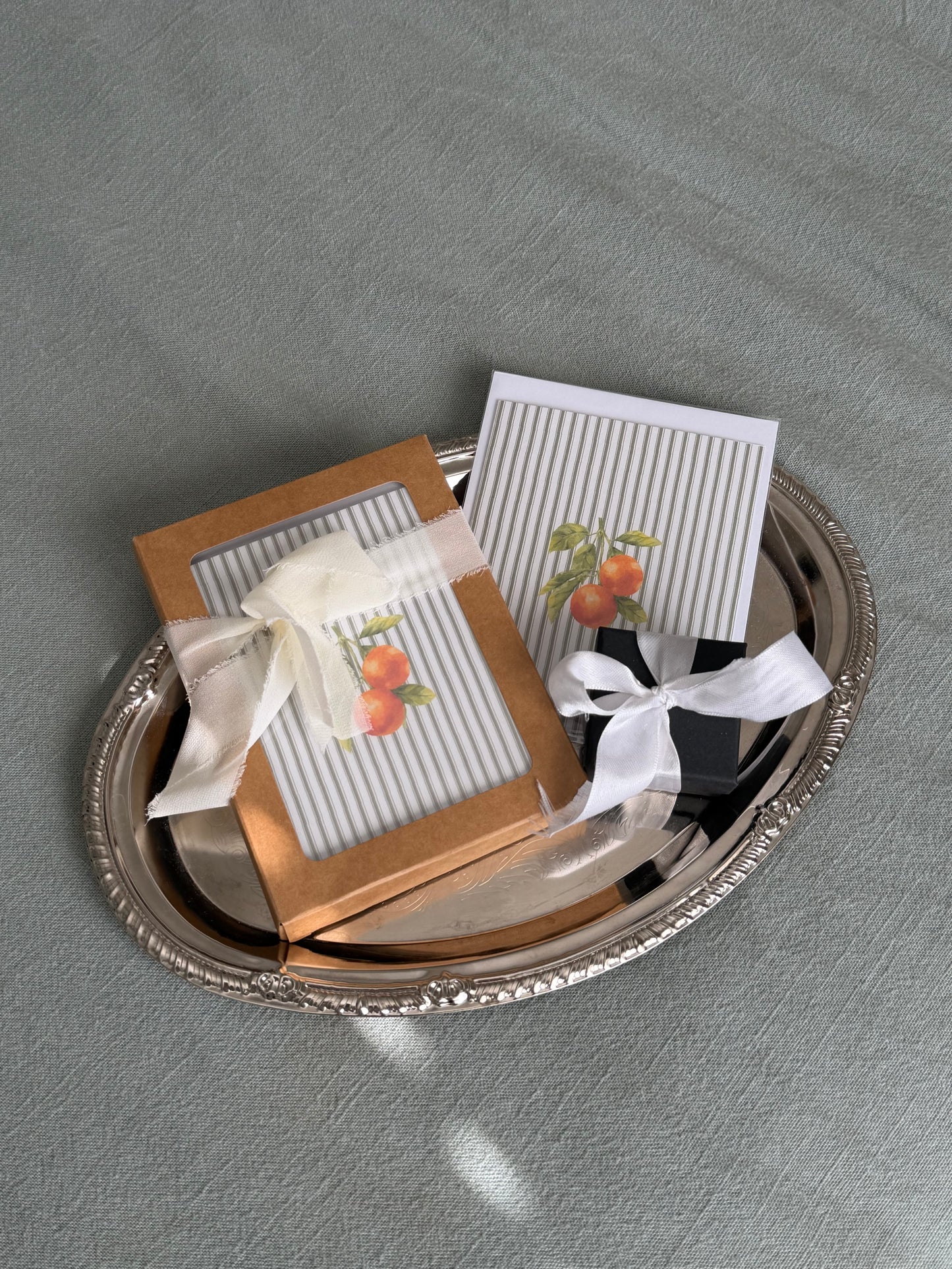 "Orange Holiday Branch"  Greeting Card