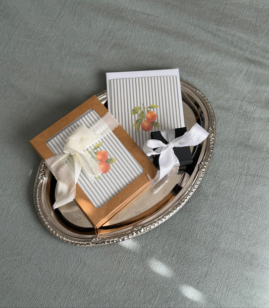 "Orange Holiday Branch"  Greeting Card