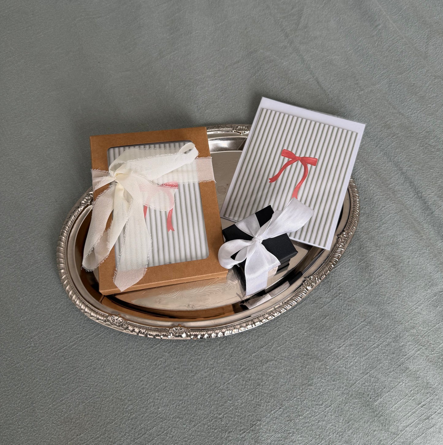 "Holiday Red Bow"  Greeting card